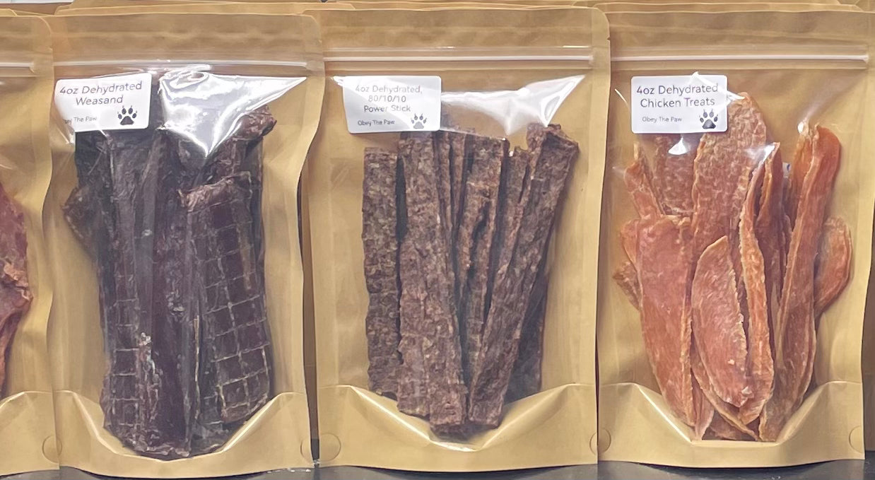 1lb - 4 DIFFERENT PACKAGES OF DEHYDRATED TREATS ￼